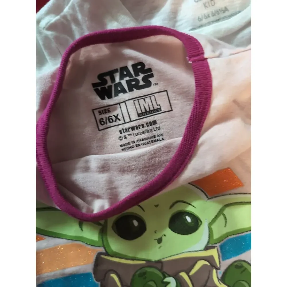 Carter's & Star Wars Lot T Shirts Girls Size 6 6x 7 7a 6 6x Grogu Dog Shades Bed